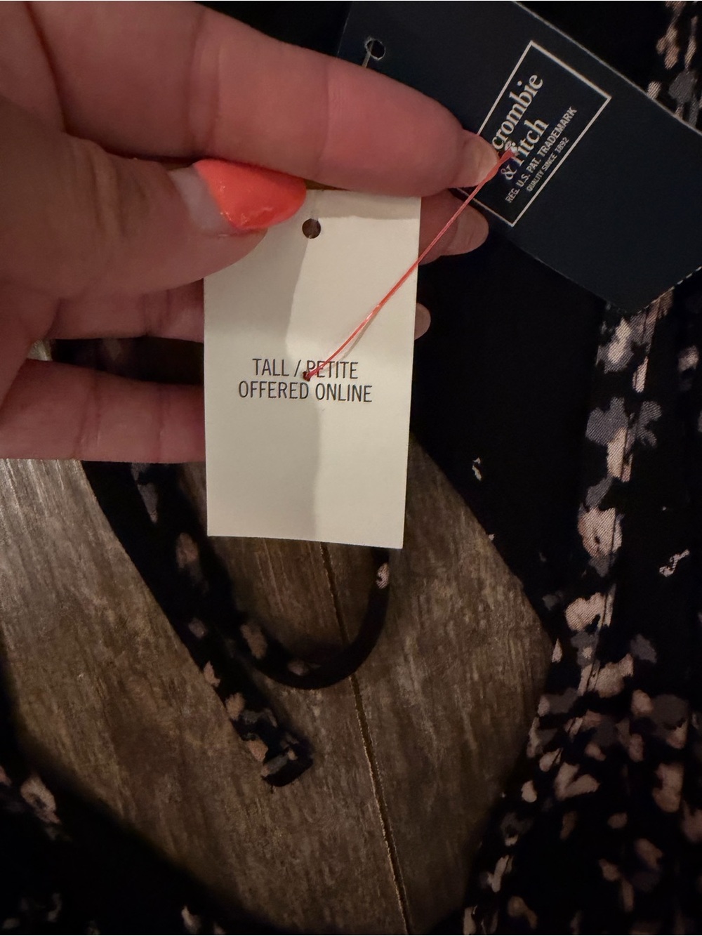 Abercrombie & Fitch Black Floral Wrap Romper with Blush Accents - Picture 4 of 5